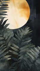 Jungle nature circle plant.