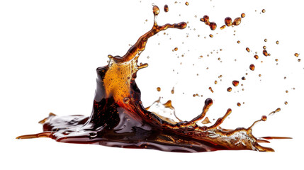Soy sauce splash on transparent background