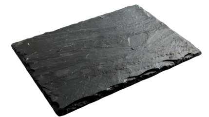 Slate black board on transparent background