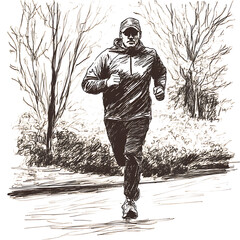 man is running AI generated