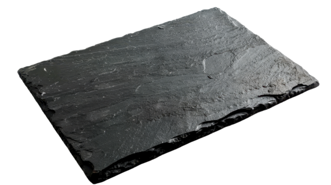 Slate black board on transparent background
