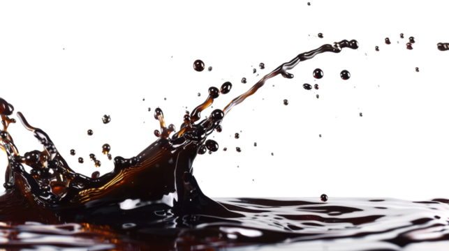 Soy sauce splash on transparent background