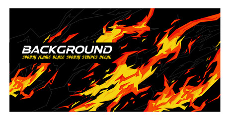 Gaming esport background striking stripes flame banner vector illustration design striking stripes halftone pattern modern abstract fire car decal livery wrap anime