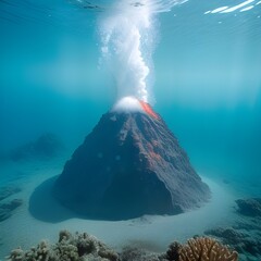 volcano erupting underwater