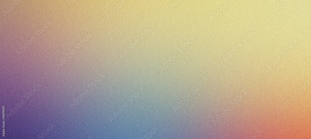 Poster Blue to yellow gradient abstract background with grainy texture