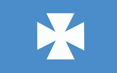 A blue and white flag with a cross on it