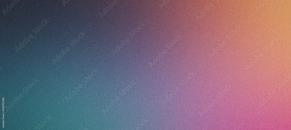 Poster grainy textured abstract background with a smooth gradient fading from pink to blue