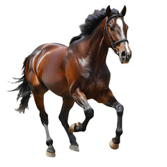 Obraz premium a running horse cut out transparent isolated on white background, PNG image