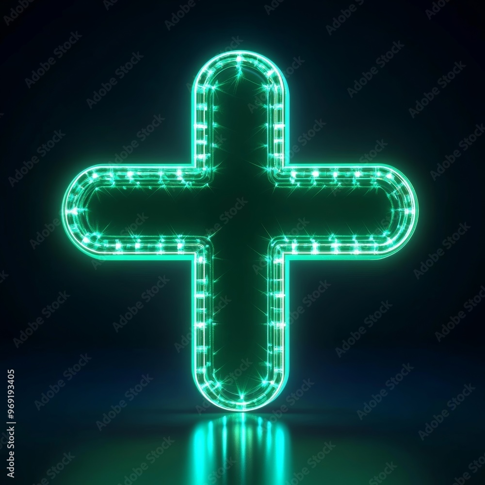 Canvas Prints neon cross