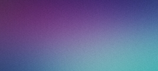 Fototapeta premium Grainy texture gradient background is blending purple and turquoise colors