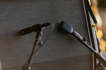 Professional sound system on a concert stage for high-quality audio during live performances