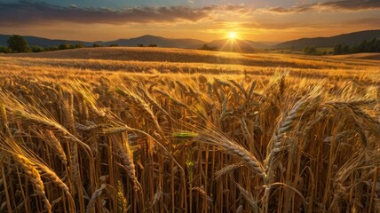 radiant sunset: a symphony of colors in nature's tranquility