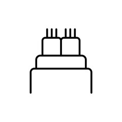 Optical fiber outline icons, minimalist vector illustration ,simple transparent graphic element .Isolated on white background