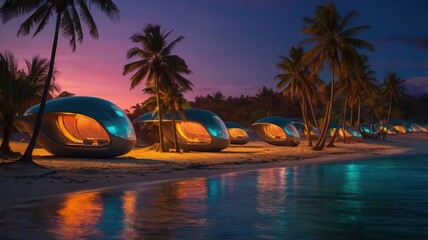 Obraz premium radiant sunset: a symphony of colors in nature's tranquility
