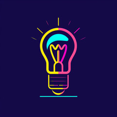 Fototapeta premium light bulb illustration colorful minimal