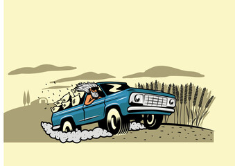 Fototapeta premium truck hippie craft brewer