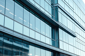 Obraz premium Modern office building with sleek glass facade and contemporary design