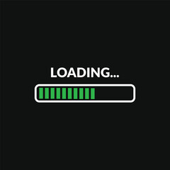 Loading bar flat vector design on dark background
