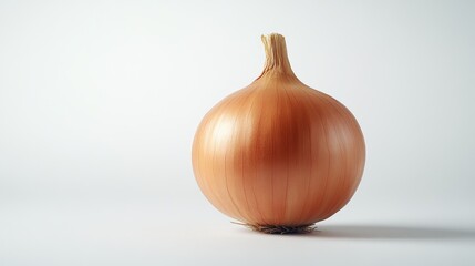 Single Onion on White Background