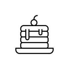 Pancake outline icons, minimalist vector illustration ,simple transparent graphic element .Isolated on white background