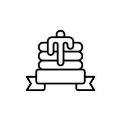 Obraz premium Pancake outline icons, minimalist vector illustration ,simple transparent graphic element .Isolated on white background