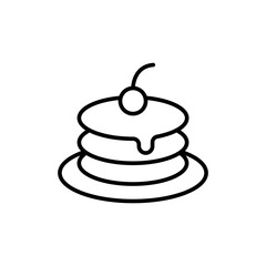 Pancake outline icons, minimalist vector illustration ,simple transparent graphic element .Isolated on white background
