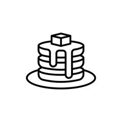 Pancake outline icons, minimalist vector illustration ,simple transparent graphic element .Isolated on white background