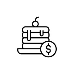 Pancake price outline icons, minimalist vector illustration ,simple transparent graphic element .Isolated on white background
