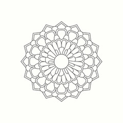 Vector hand drawn doodle mandala art. Ethnic mandala with tribal ornament. modern textile mandala art. tattoo motif, bohemian mandala black white coloring book page, arabic islamic line art design