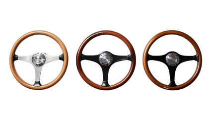 Steering wheel on transparent background