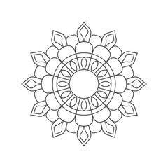 Vector hand drawn doodle mandala art. Ethnic mandala with tribal ornament. modern textile mandala art. tattoo motif, bohemian mandala black white coloring book page, arabic islamic line art design