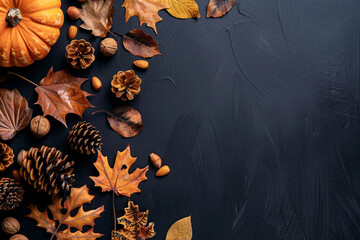 Thanksgiving conceptual photo banner autumn harvest feast family gathering celebration, Generative AI