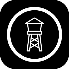 Water Tower Vector Icon Design