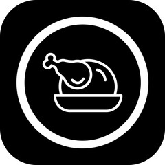 Roast Chicken Vector Icon Design