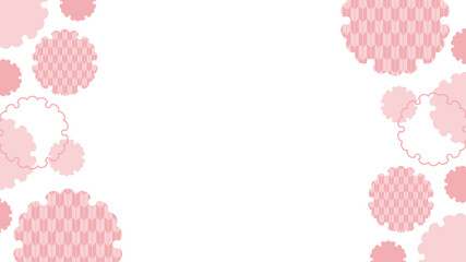 雪輪　矢絣模様　フレーム　和柄　和風　ピンク　ベクター