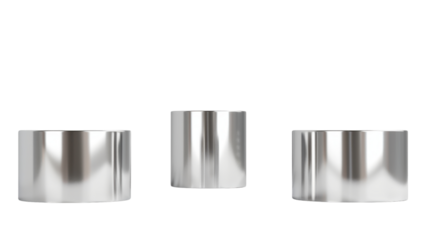 Silver podium pedestal on transparent background