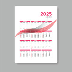 calendar 2025 template design geometric background 