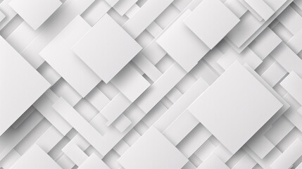 Modern white and light grey square overlapped pattern on a background with shadow. White background. Minimal geometric white light background abstract design. Elegant white and grey 
