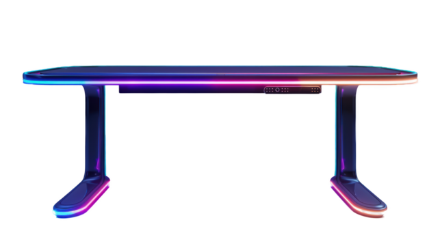 Modern Futuristic Gaming Desk with Neon Lights
