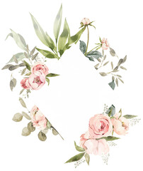 cornice floreale acquerello