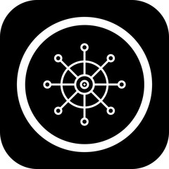 Nautical Wheel Vector Icon Design