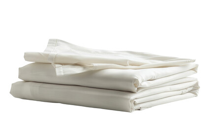 Folded White Bed Sheets Luxury Bedding Cotton Linen Fabric