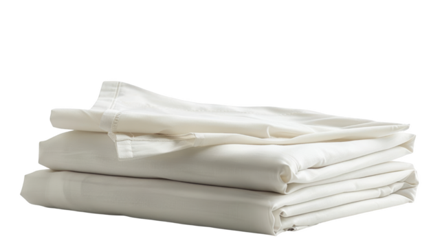 Folded White Bed Sheets Luxury Bedding Cotton Linen Fabric