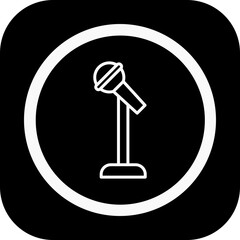 Mic Stand Vector Icon Design
