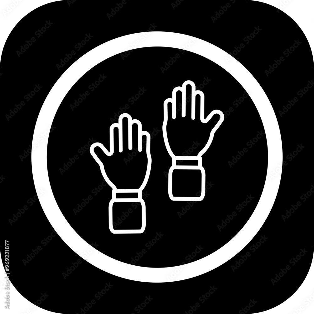 Poster Hand up Vector Icon Design