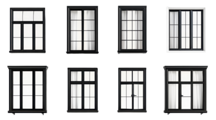 Modern windows on transparent background