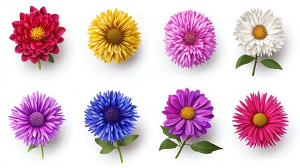 Colorful collection of floral arrangements showcasing various flower types and vibrant hues perfect for any design project.