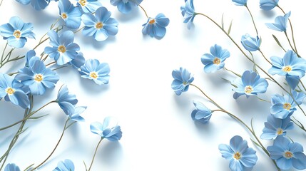 Delicate blue flowers arranged elegantly on a light background, perfect for spring-themed designs and nature-inspired projects.