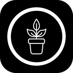 Plant Pot Vector Icon Design