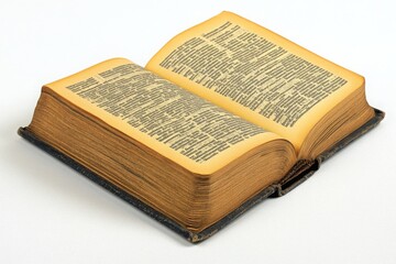 Obraz premium Open Antique Book with Worn Pages